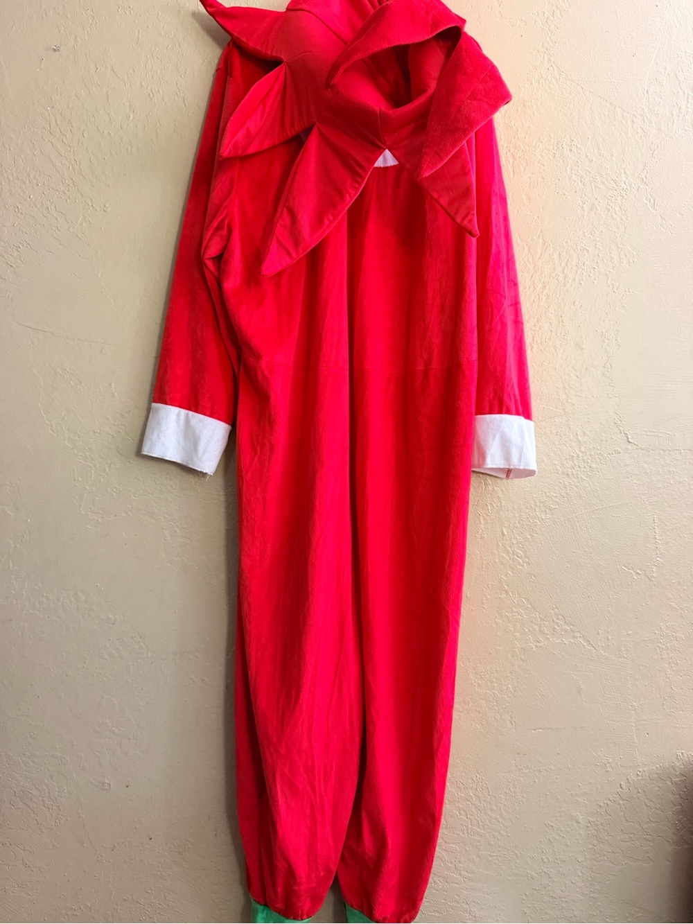 Men's Red Sonic  One-Piece Jumpsuit with White Cuff Detail